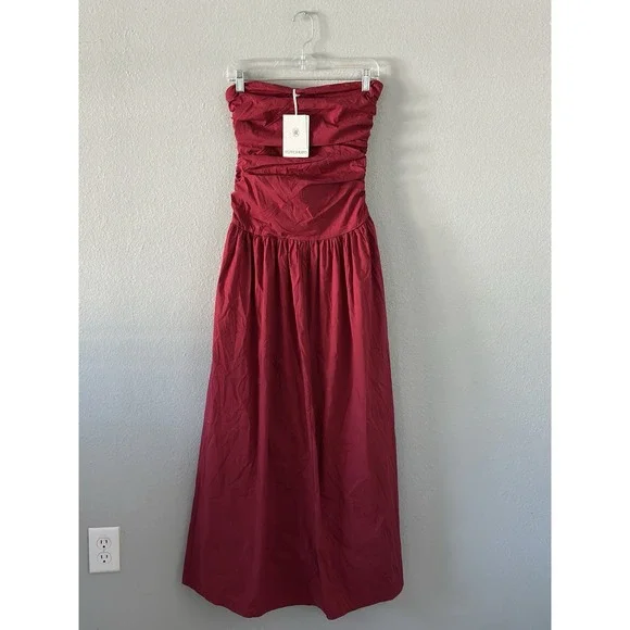 Peppermayo Burgundy Strapless Maxi Dress - Picture 3 of 7